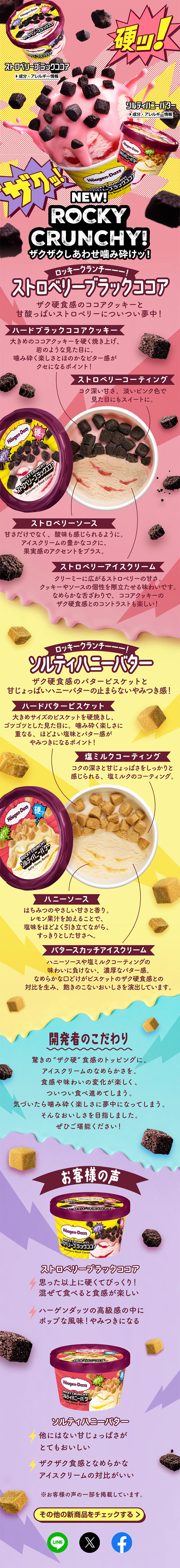 ROCKY CRUNCHY!のLPデザイン（アイス／カラフル系／にぎやか系）スマホ版