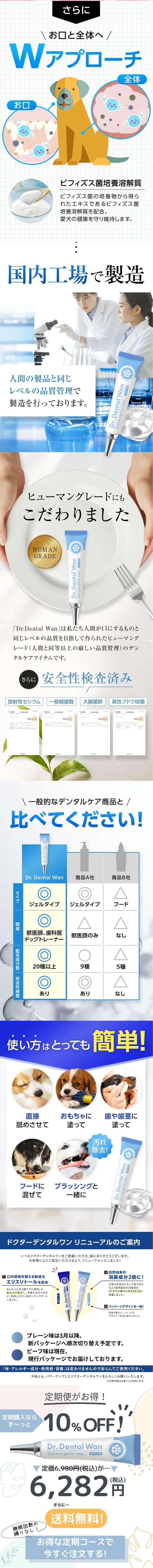 Dokuta Dentaru Wan LP design (Pet food and pet supplies / Shades of blue / Lively type)