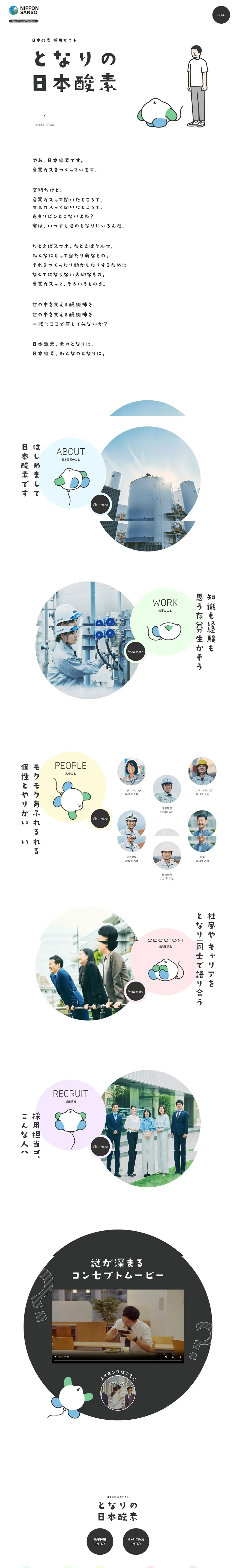 採用サイトのLPデザイン（中途採用／イエロー系／シンプル系）PC版