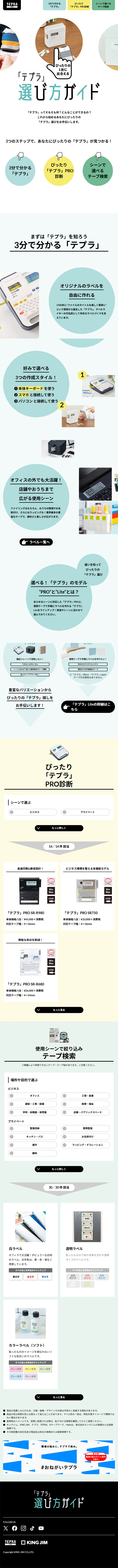 「Tepura」Selection Guide LP design (Events, Campaigns, Gifts / White-based / Simple)
