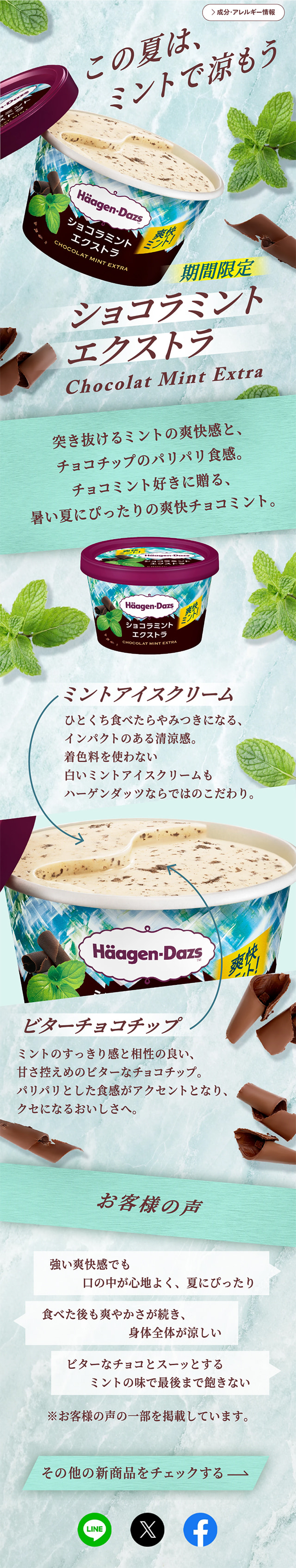 Shokora Minto Ekusutora LP design (ice / Green tones / Refined style) Mobile version