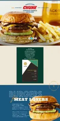 CHUNK BURGER STANDのLPデザイン（企業・会社・お店／ベージュ系／にぎやか系）PC版
