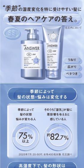 The answer for spring and summer hair care for hair that is easily affected by 'season' temperature changes.