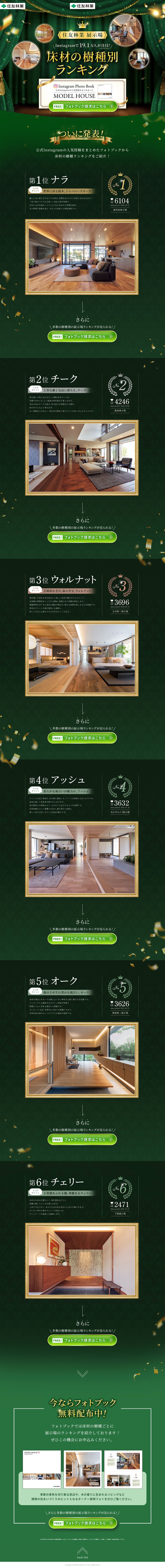 床材ランキングのLPデザイン（住宅・建築・リフォーム／グリーン系／にぎやか系）PC版