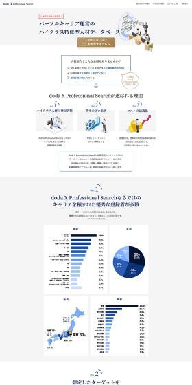 doda X Professional SearchのLPデザイン（中途採用／ブルー系／シンプル系）PC版