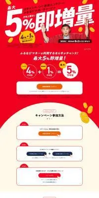 ふるなびマネーのLPデザイン（イベント・キャンペーン・体験／レッド系／シンプル系）PC版