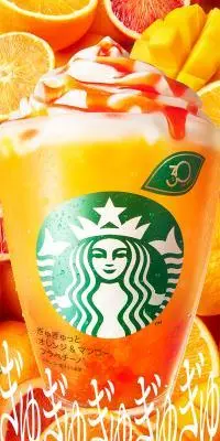 ぎゅぎゅっと オレンジ & マンゴー フラペチーノ®のLPデザイン（洋菓子／イエロー系／爽やか系）スマホ版