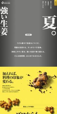 坂田の黄金しょうがのLPデザイン（フルーツ・果物・野菜／ゴールド系／にぎやか系）PC版