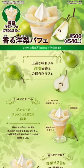 香る洋梨パフェのLPデザイン（洋菓子／グリーン系／爽やか系）PC版