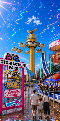 OTO-RACTION PARKのLPデザイン（遊園地・テーマパーク・公園／カラフル系／にぎやか系）スマホ版