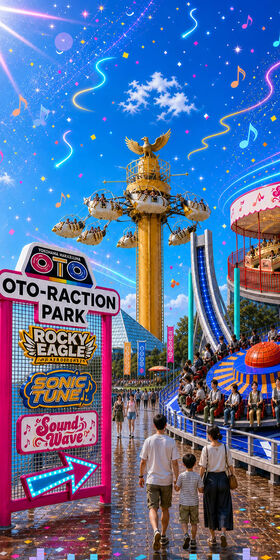 OTO-RACTION PARKのLPデザイン（遊園地・テーマパーク・公園／カラフル系／にぎやか系）スマホ版
