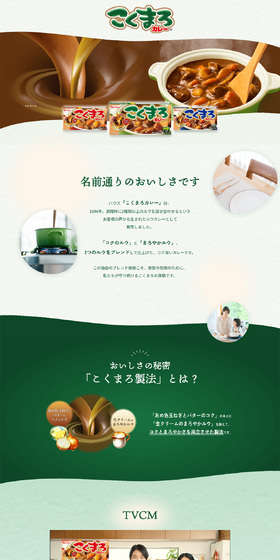 こくまろカレーのLPデザイン（調味料・甘味料・ダシ・スープ／ブラウン系／シンプル系）PC版