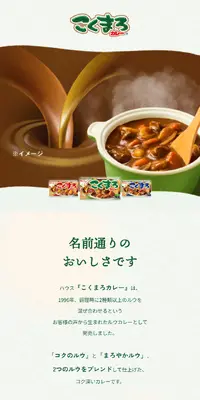 こくまろカレーのLPデザイン（調味料・甘味料・ダシ・スープ／ブラウン系／シンプル系）スマホ版