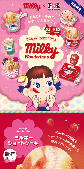 milky WonderlandのLPデザイン（アイス／ピンク系／にぎやか系）スマホ版