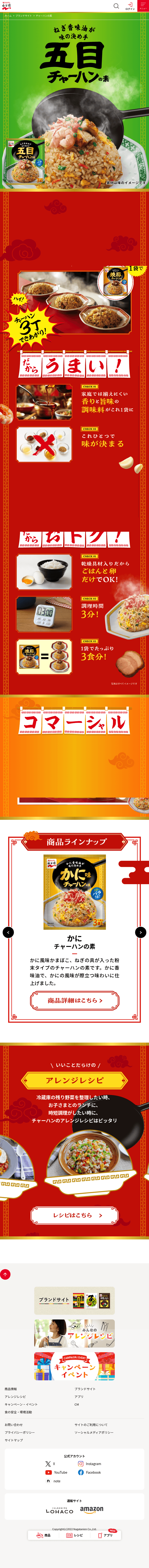 チャーハンの素のLPデザイン（調味料・甘味料・ダシ・スープ／オレンジ系／派手系）スマホ版