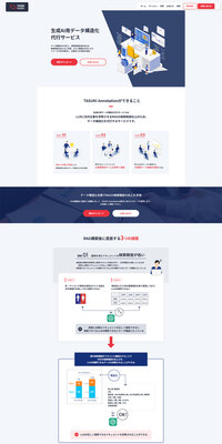 生成AI用データ構造化のLPデザイン（企業・会社・お店／ブルー系／シンプル系）PC版