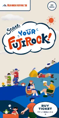 FUJI ROCK FESTIVAL\'26のLPデザイン（イベント・キャンペーン・体験／カラフル系／マンガ・イラスト系）スマホ版