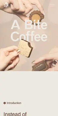 A Bite CoffeeのLPデザイン（洋菓子／ベージュ系／シンプル系）スマホ版