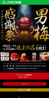 男梅のLPデザイン（イベント・キャンペーン・ギフト／ゴールド系／和風系）PC版
