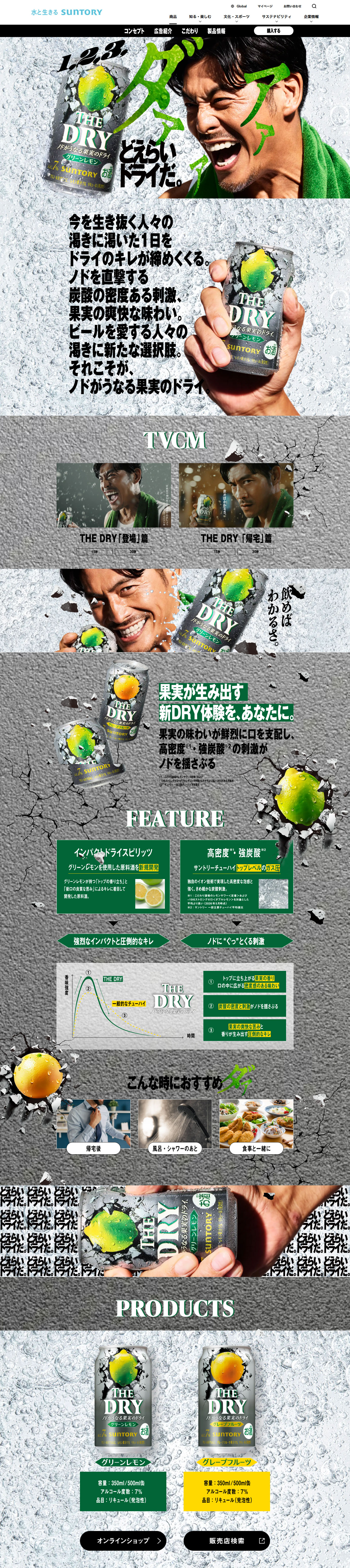 THE DRYのLPデザイン（ビール・発泡酒／グリーン系／力強い系）PC版