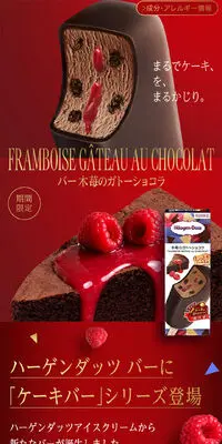 バー 木苺のガトーショコラのLPデザイン（チョコレート／レッド系／キレイ系）スマホ版