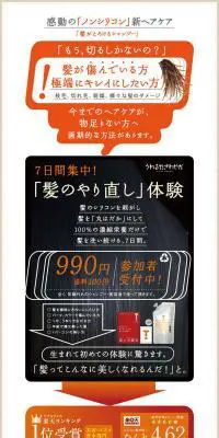髪がとろけるシャンプーのLPデザイン（美容・スキンケア・香水／オレンジ系／かわいい系）PC版