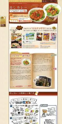 冷しカレーのLPデザイン（食品／ブラウン系／にぎやか系）PC版