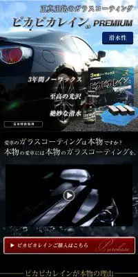ピカピカレイン PREMIUMのLPデザイン（車・バイク・自転車／ブラック系／かっこいい系）PC版