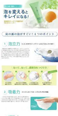 炭の露洗顔シリーズのLPデザイン（美容・スキンケア・香水／ホワイト系／シンプル系）PC版