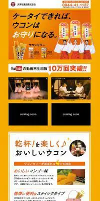 ウコンゼリーのLPデザイン（健康・美容食品・サプリ／オレンジ系／派手系）PC版