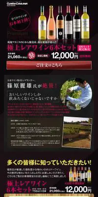 極上レアワイン6本セットのLPデザイン（食品／ブラウン系／かっこいい系）PC版