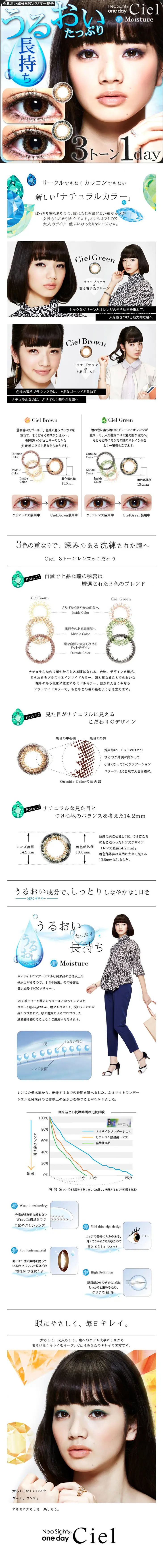 Neosight 1day Ciel colored contact lenses LP design (Beauty, Skincare, Fragrance / White-based / Cute style) PC version