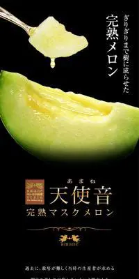 完熟メロン「天使音」のLPデザイン（食品／ブラック系／キレイ系）PC版