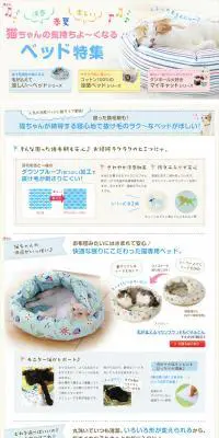 猫ちゃんの気持ちよ～くなるベッド特集のLPデザイン（ペット・花・DIY工具／イエロー系／かわいい系）PC版