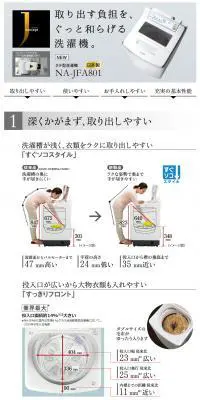 インバーター全自動洗濯機 NA-JFA801のLPデザイン（家電・パソコン・通信機器／ホワイト系／シンプル系）PC版