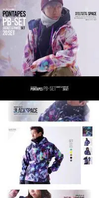 2015-2016新作 PONTAPES ポンタペス スノーボードウェアのLPデザイン（ファッション／ホワイト系／かっこいい系）PC版