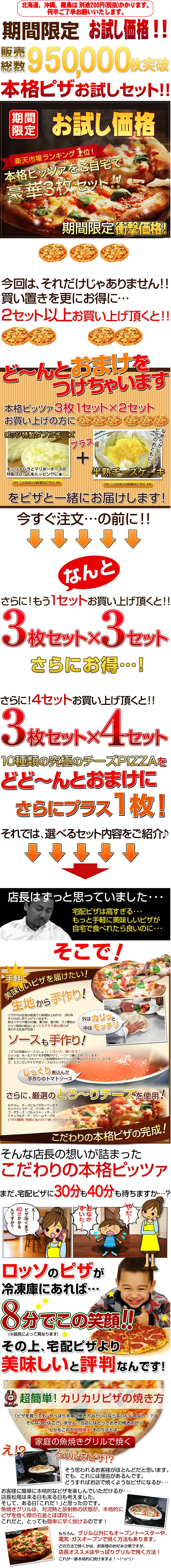 Trial Pizza Set - 3 Authentic Pizzas LP design (food / White-based / Strong) PC version