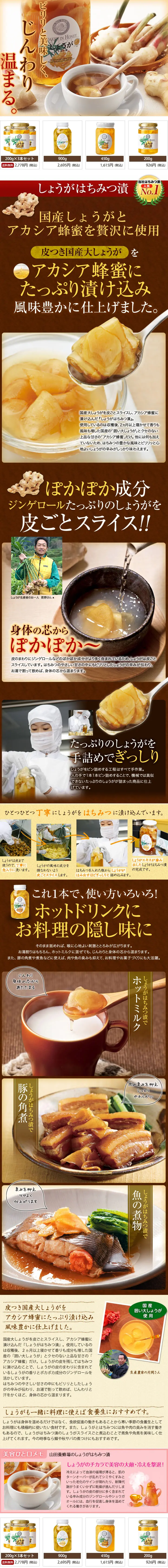 Yamada Bee Farm Special Set: Ginger in Honey LP design (Health and Beauty Foods and Supplements / Brown tones / Lively type) PC version