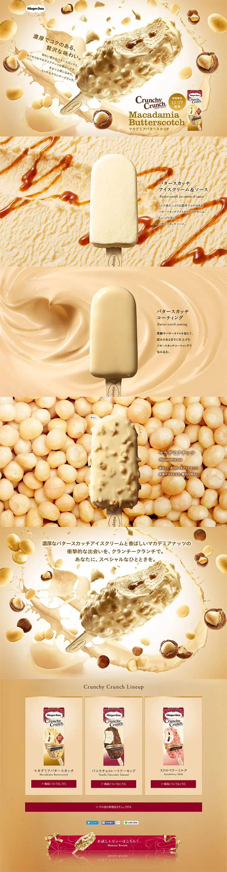 Crunchy Crunch Macadamia Butterscotch LP design (Sweets and Snacks / Gold tones / Arts) PC version