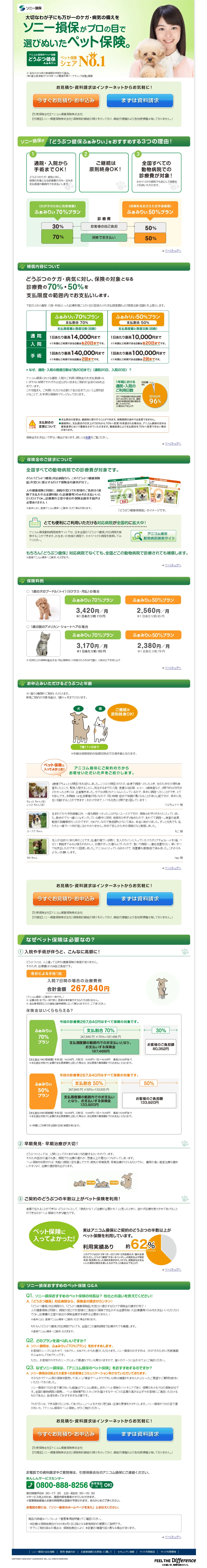 Pet insurance LP design (Services, Insurance, and Finance / Green tones / Simple) PC version