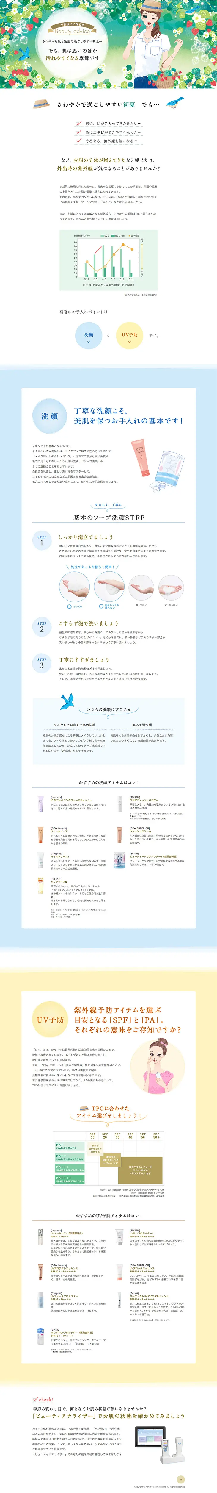 Beauty Advice - Early Summer LP design (Beauty, Skincare, Fragrance / White-based / Cute style) PC version