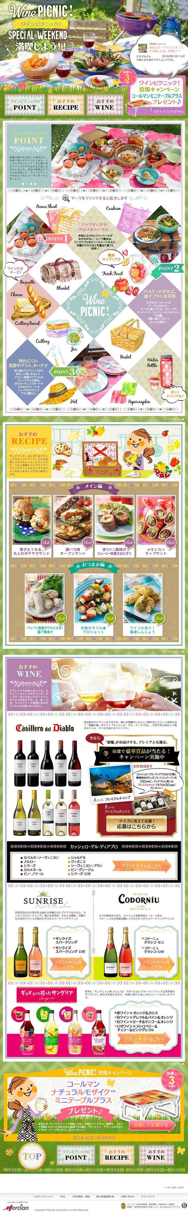 Wine picnic! LP design (food / Green tones / Cute style) PC version