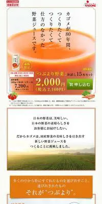 つぶより野菜お試し１５本セットのLPデザイン（健康・美容食品・サプリ／ブラウン系／オーガニック系）PC版