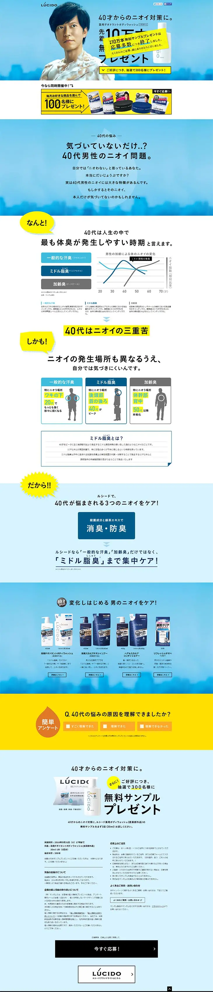 LUCIDO Present LP design (Beauty, Skincare, Fragrance / Shades of blue / Simple) PC version
