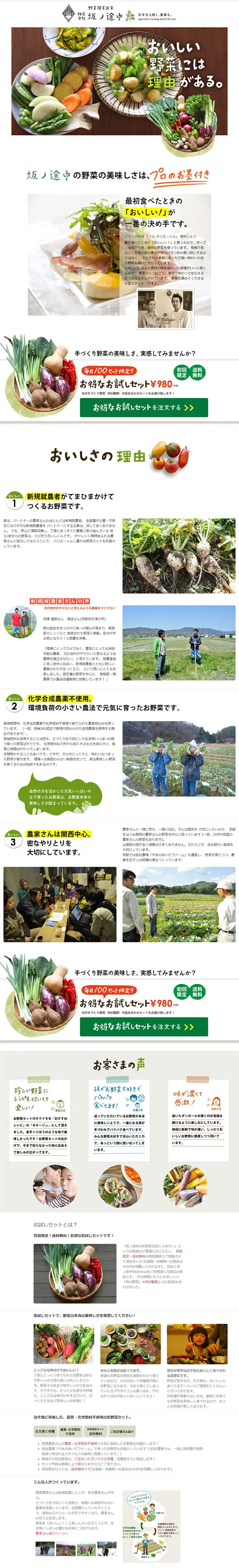 Delicious vegetables are delicious for a reason. LP design (food / White-based / Simple) PC version