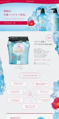 夏季限定　TSUBAKIのLPデザイン（美容・スキンケア・香水／グレー系／シンプル系）PC版