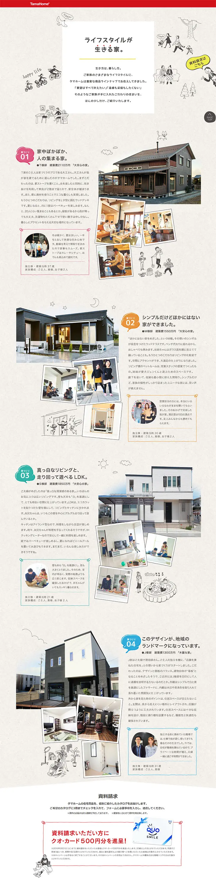 A home where lifestyle lives. LP design (Housing and Real Estate / Beige tones / Cute style) PC version