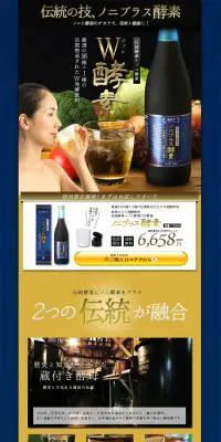 ノニプラス酵素のLPデザイン（健康・美容食品・サプリ／ゴールド系）PC版