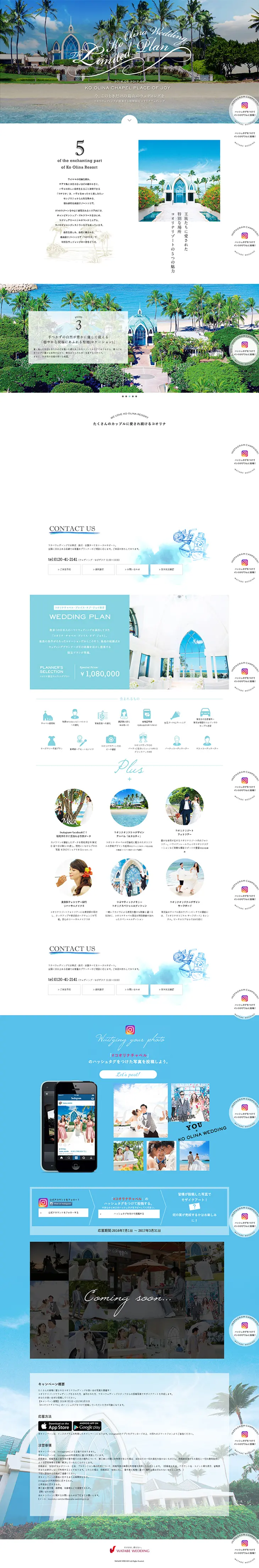 Dream wedding in Ko Olina LP design (Services, Insurance, and Finance / White-based / Refreshing type) PC version