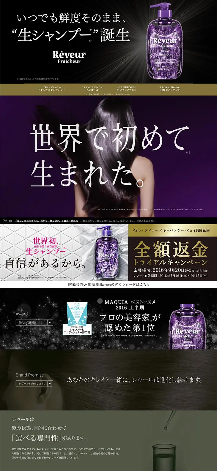 Dreamer LP design (Beauty, Skincare, Fragrance / Black-colored / Refined style) PC version